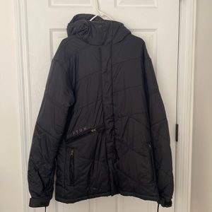 Mens medium black burton coat and gloves